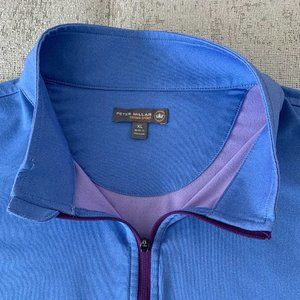 Peter Millar Blue and Purple Sleeveless Golf Q Zip